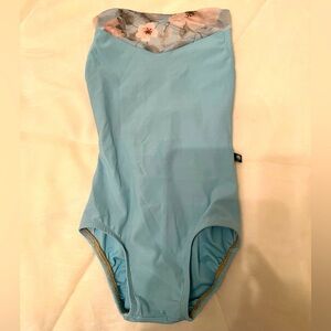 Lucky Leo Light Blue Floral Ballet Leotard